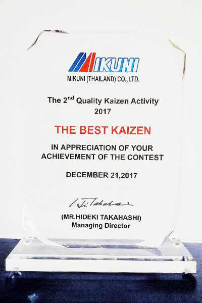 2017 1 Mikuni the best kaizen the second runner 2017